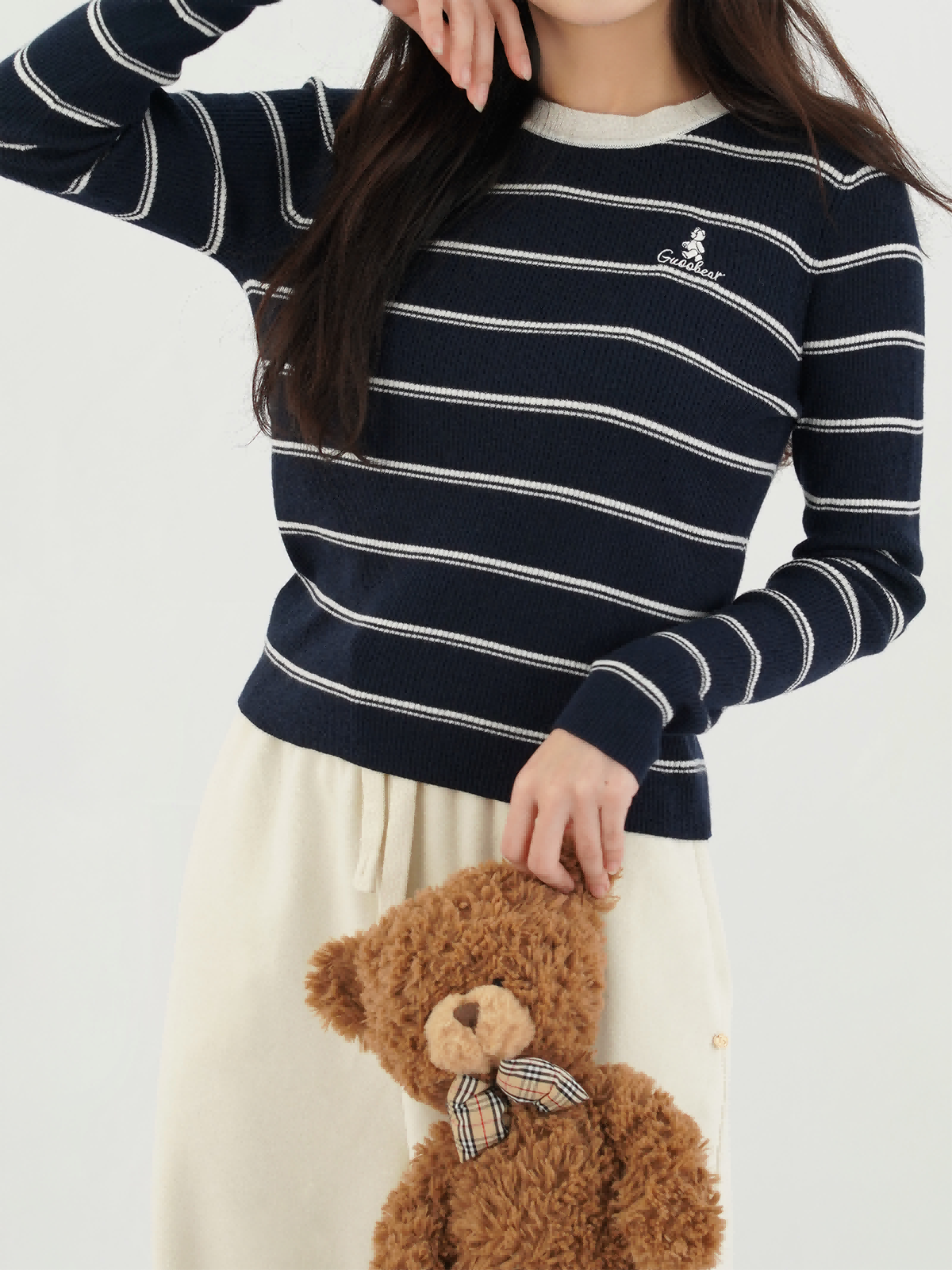AW-WCR0462  Guoobear  条纹针织衫
